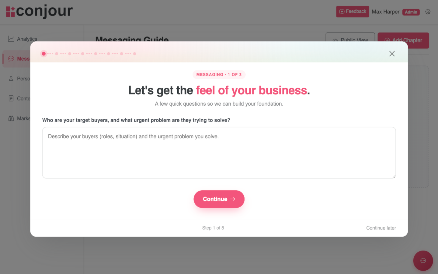 Conjour setup wizard